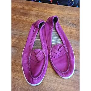 Cole Haan Women's Maroon Suede Penny Loafers Flats Size 9B